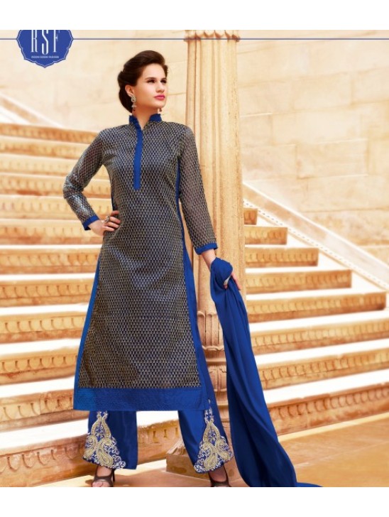 ZRSF10140 GREY AND BLUE NAZIA RSF DESIGNER PARTY WEAR SALWAR KAMEEZ SUIT ZRSF10140 GREY AND BLUE NAZIA RSF DESIGNER PARTY WEAR SALWAR KAMEEZ SUIT