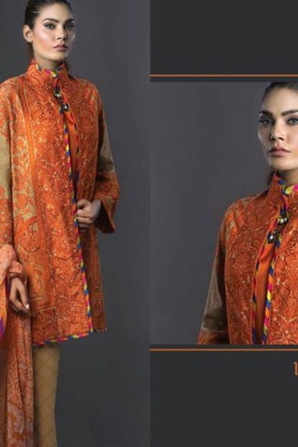 Orange Pakistani Designer Georgette Salwar Suit