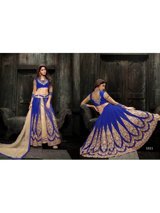 Blue Wedding Lengha Princess Dress Outfit Blue Wedding Lengha Princess Dress Outfit