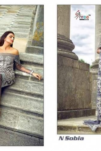 Grey Sobia Nizar Embroidered Salwar Suit 