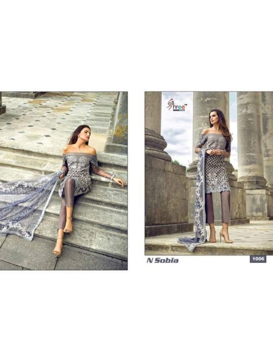 Grey Sobia Nizar Embroidered Salwar Suit Grey Sobia Nizar Embroidered Salwar Suit