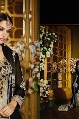S48 BLACK BLOSSOM SYBELLA DESIGNER LEHENGA DRESS