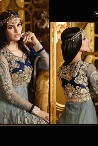 S44 GREY BLOSSOM SYBELLA DESIGNER LEHENGA DRESS