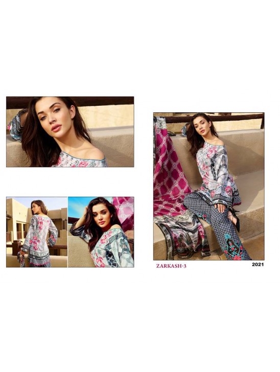 ZK2021 ZARKASH-3 PRINTED CAMBRIC COTTON/LAWN SALWAR KAMEEZ SUIT ZK2021 ZARKASH-3 PRINTED CAMBRIC COTTON/LAWN SALWAR KAMEEZ SUIT