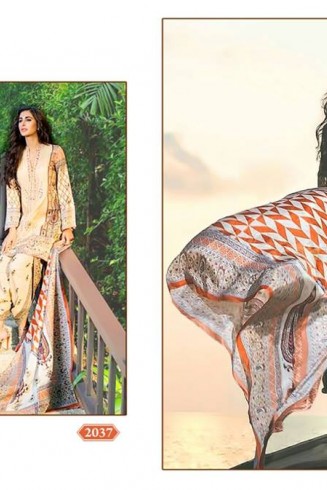 ZK2037 ZARKASH-4 PRINTED CAMBRIC COTTON READY MADE SUIT