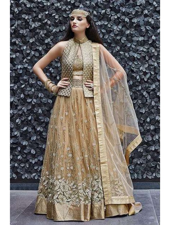 Golden Bridal Lehenga Indian Traditional Wedding Dress Golden Bridal Lehenga Indian Traditional Wedding Dress
