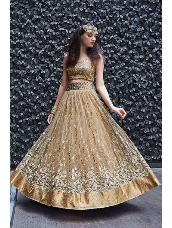 Golden Bridal Lehenga Indian Traditional Wedding Dress Golden Bridal Lehenga Indian Traditional Wedding Dress
