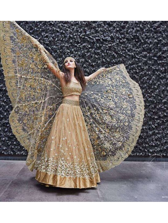 Golden Bridal Lehenga Indian Traditional Wedding Dress Golden Bridal Lehenga Indian Traditional Wedding Dress