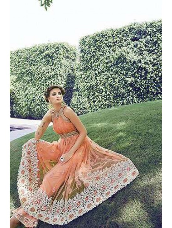 Orange Cocktail Indian Designer Dress Orange Cocktail Indian Designer Dress