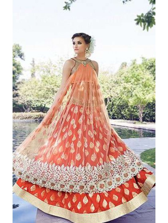Orange Cocktail Indian Designer Dress Orange Cocktail Indian Designer Dress